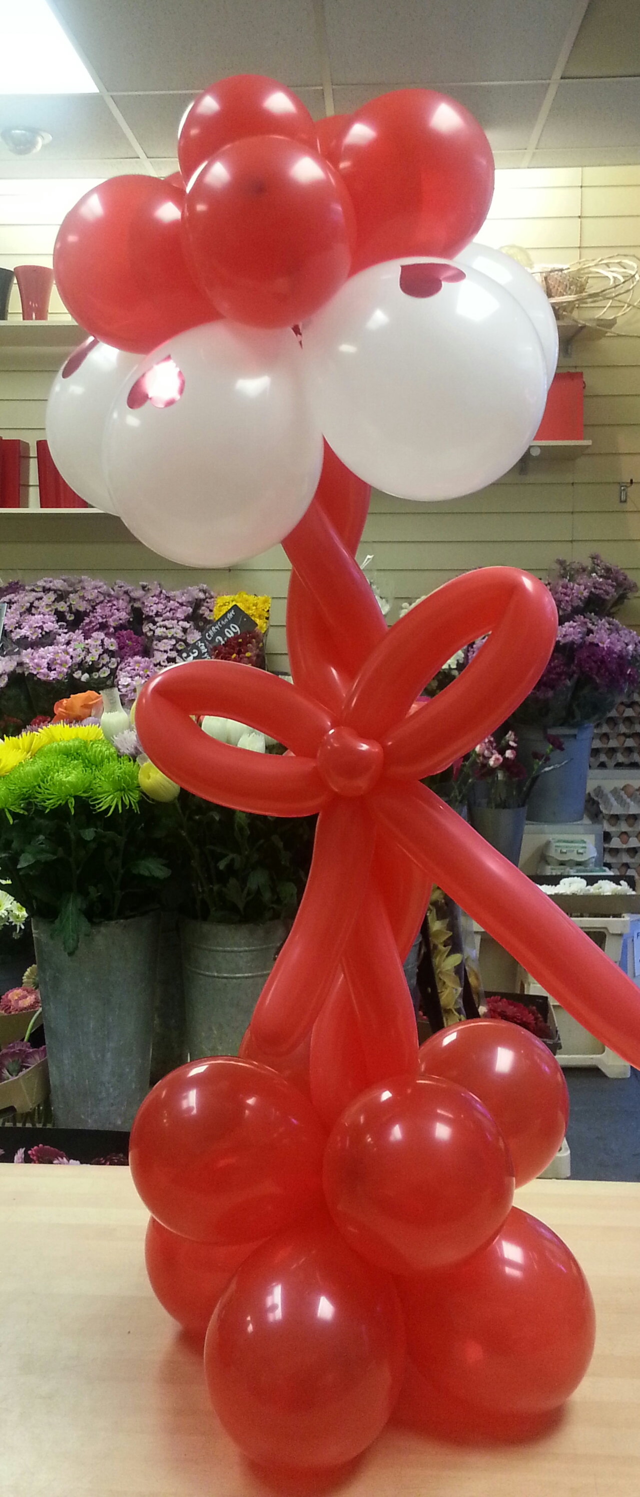 Eileen Jenkins red and white balloon display
