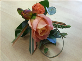 coral buttonhole