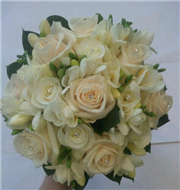 champagne and ivory bridal posy