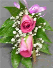 Double Pink Rose Corsage